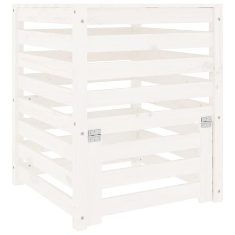 Kompostownik, biały, 63,5x63,5x77,5 cm, lite drewno sosnowe