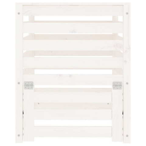 Kompostownik, biały, 63,5x63,5x77,5 cm, lite drewno sosnowe