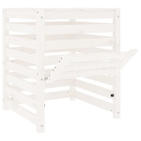Kompostownik, biały, 63,5x63,5x77,5 cm, lite drewno sosnowe