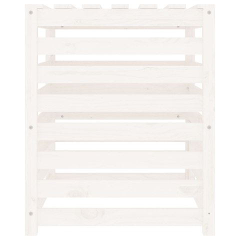 Kompostownik, biały, 63,5x63,5x77,5 cm, lite drewno sosnowe