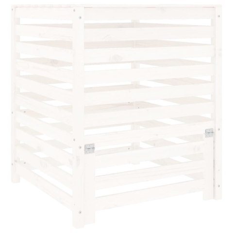 Kompostownik, biały, 82,5x82,5x99,5 cm, lite drewno sosnowe