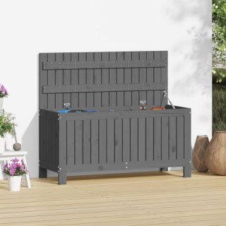 Skrzynia ogrodowa, szara, 108x42,5x54 cm, lite drewno sosnowe