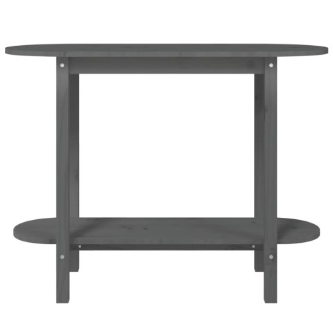 Stolik konsolowy, szary, 110x40x80 cm, lite drewno sosnowe