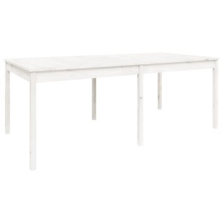 Stół ogrodowy, biały, 203,5x100x76 cm, lite drewno sosnowe