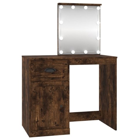 Toaletka z LED, przydymiony dąb, 90x50x132,5 cm