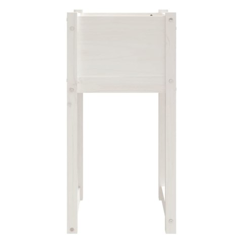 Donice, 2 szt., białe, 40x40x81 cm, lite drewno sosnowe
