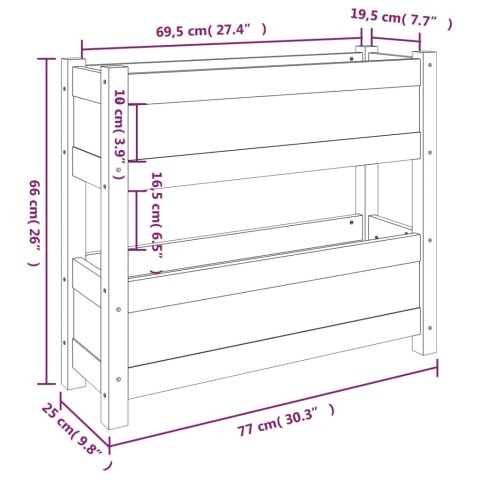 Donica, 77x25x66 cm, lite drewno sosnowe