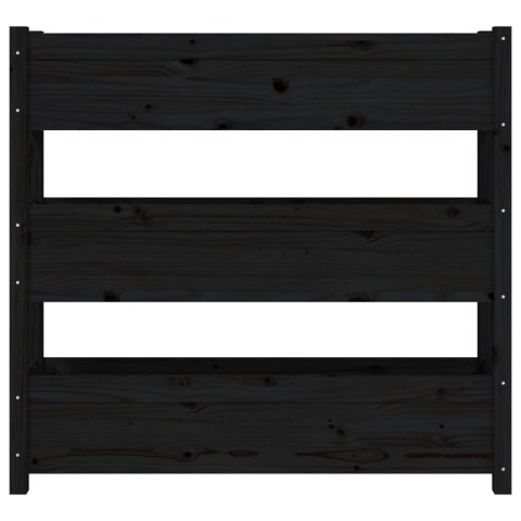 Donica, czarna, 112x25x104,5 cm, lite drewno sosnowe