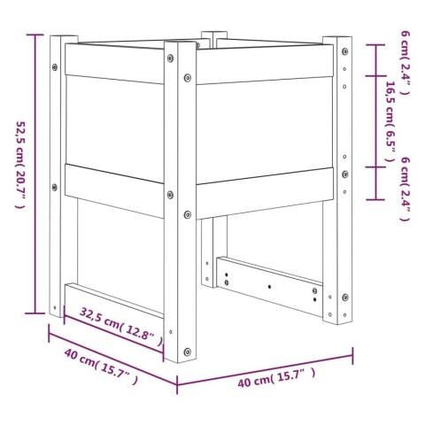 Donice, 2 szt., czarny, 40x40x52,5 cm, lite drewno sosnowe