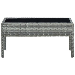 Stolik ogrodowy, szary, 75x40x37 cm, rattan PE