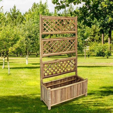 Podwyższona donica ogrodowa z kratką, bambus, 70 cm