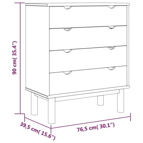 Komoda OTTA, 76,5x39,5x90 cm, lite drewno sosnowe