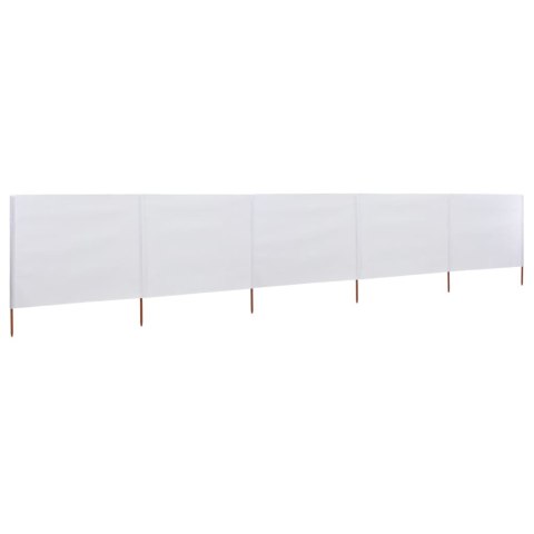 Parawan 5-skrzydłowy z tkaniny, 600x160 cm, piaskowa biel