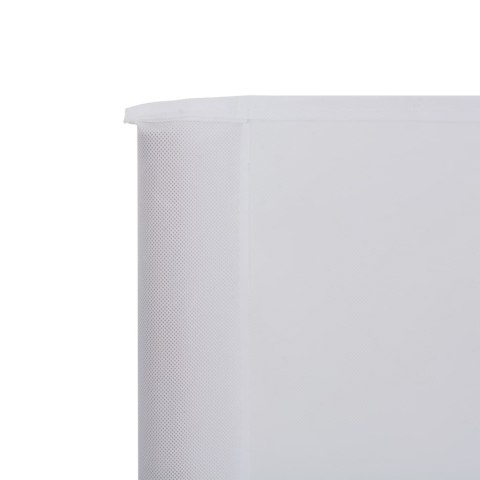 Parawan 5-skrzydłowy z tkaniny, 600x160 cm, piaskowa biel