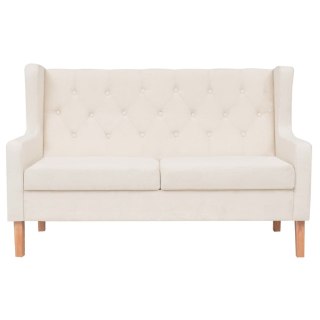 Sofa 2-osobowa, materiałowa, kremowa