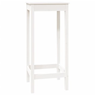 Stolik barowy, biały, 50x50x110 cm, lite drewno sosnowe