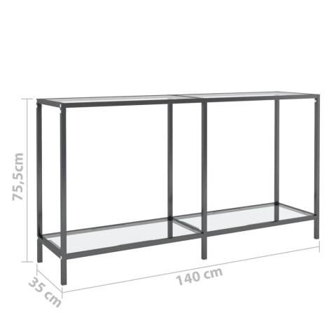 Stolik konsolowy, przezroczysty, 140x35x75,5cm, szkło hartowane