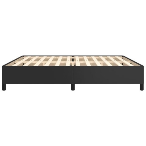 Rama łóżka, czarne, 200x200 cm, obite sztuczną skórą