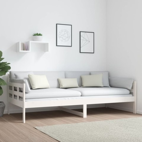 Łóżko dzienne, białe, lite drewno sosnowe, 90x200 cm