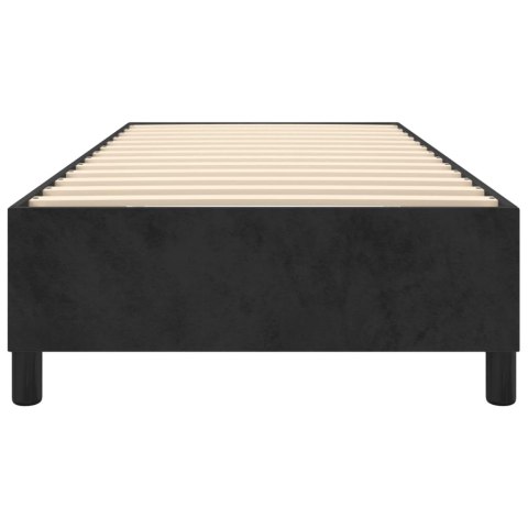 Łóżko kontynentalne, czarne, obite aksamitem, 90x200 cm