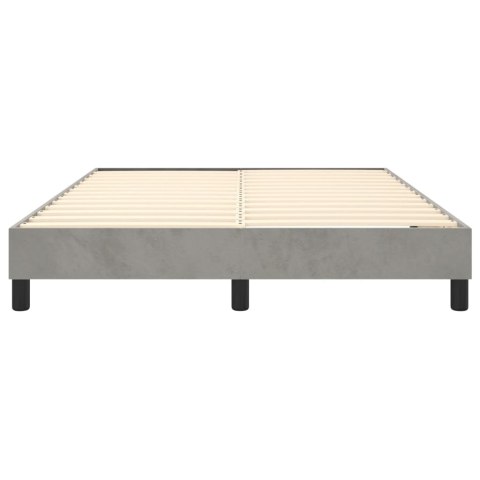 Łóżko kontynentalne, jasnoszare, obite aksamitem, 140x190 cm