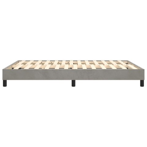 Łóżko kontynentalne, jasnoszare, obite aksamitem, 140x190 cm