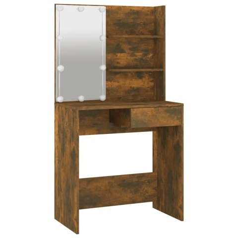 Toaletka z LED, przydymiony dąb, 74,5x40x141 cm