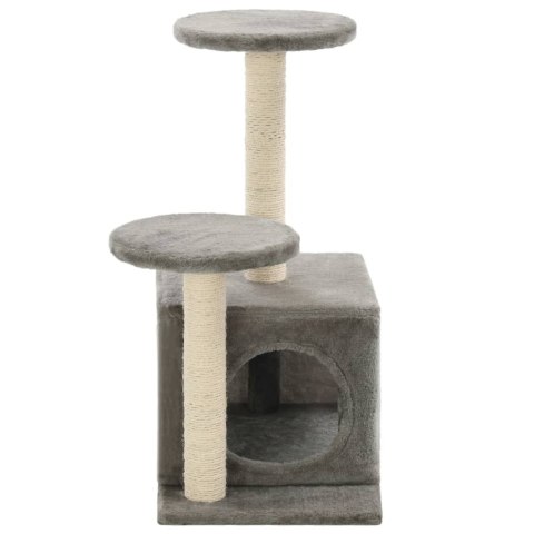 Drapak dla kota z sizalowymi słupkami, 60 cm, szary