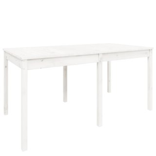 Stół ogrodowy, biały, 159,5x82,5x76 cm, lite drewno sosnowe