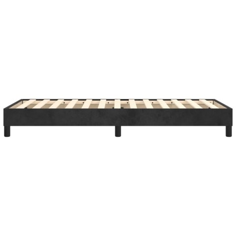 Łóżko kontynentalne, czarne, obite aksamitem, 100x200 cm