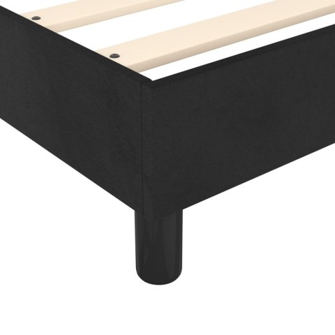 Łóżko kontynentalne, czarne, obite aksamitem, 100x200 cm