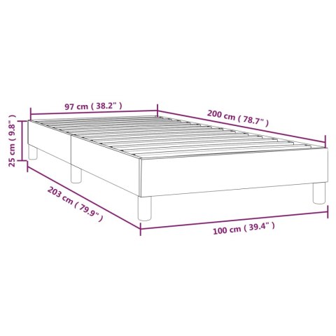 Łóżko kontynentalne, czarne, obite aksamitem, 100x200 cm