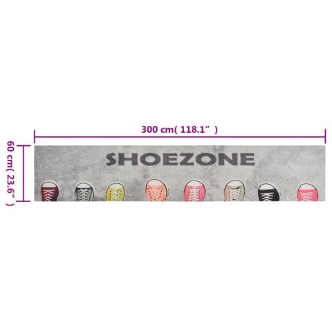 Dywanik kuchenny, wzór Shoezone, 60x300 cm, aksamitny