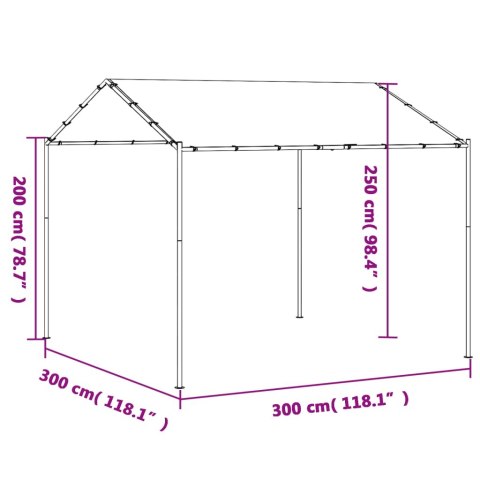 Baldachim ogrodowy, beżowy, 3x3 m, stal i tkanina