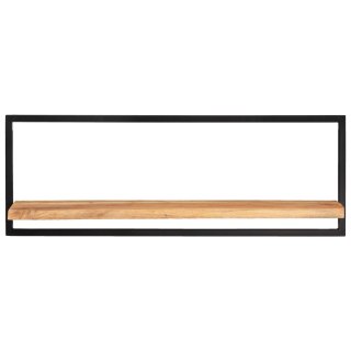 Półki ścienne, 2 szt, 100x24x35 cm, lite drewno akacjowe i stal