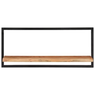 Półki ścienne, 2 szt., 80x25x35 cm, lite drewno akacjowe i stal