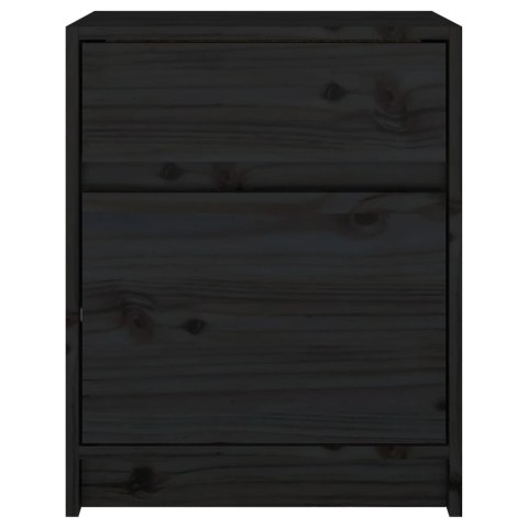 Szafki nocne, 2 szt., czarne, 40x31x50 cm, lite drewno sosnowe