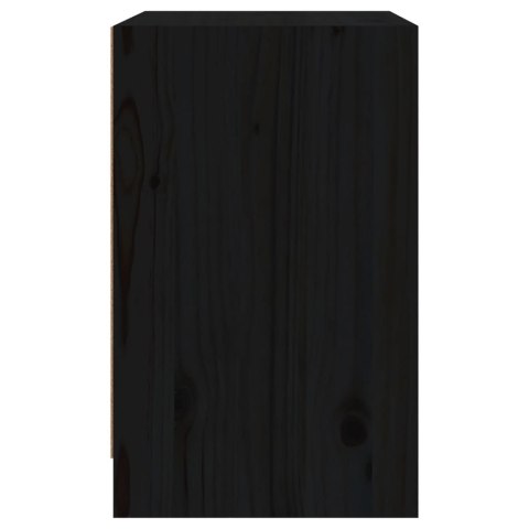 Szafki nocne, 2 szt., czarne, 40x31x50 cm, lite drewno sosnowe