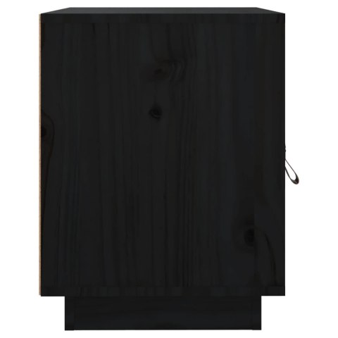 Szafki nocne, 2 szt., czarne, 40x34x45 cm, lite drewno sosnowe