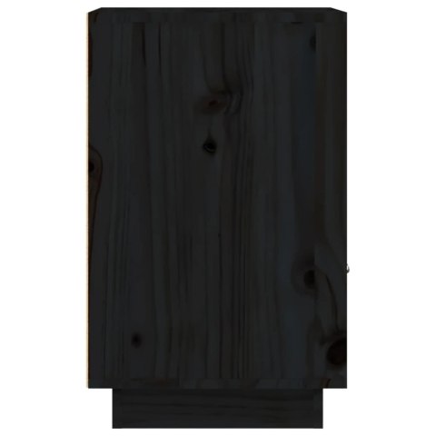 Szafki nocne, 2 szt., czarne, 40x34x55 cm, lite drewno sosnowe