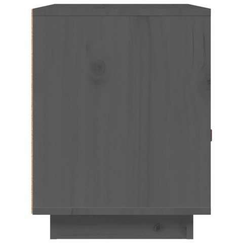 Szafki nocne, 2 szt., szare, 40x34x45 cm, lite drewno sosnowe