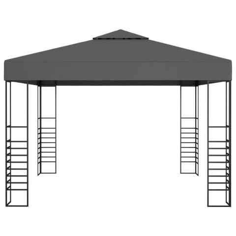 Altana ze sznurem lampek LED, 3x3 m, antracytowa