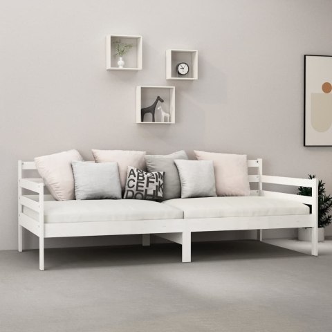 Łóżko dzienne, białe, lite drewno sosnowe, 90x200 cm