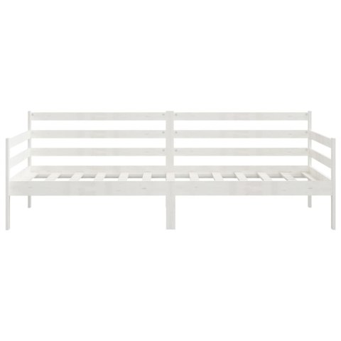 Łóżko dzienne, białe, lite drewno sosnowe, 90x200 cm