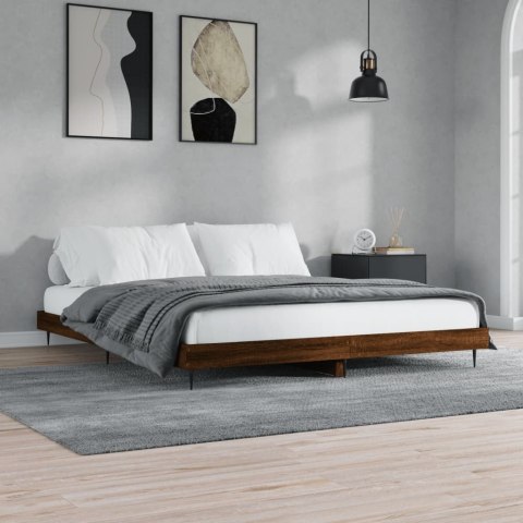 Rama łóżka, brązowy dąb, 120x200 cm, materiał drewnopochodny
