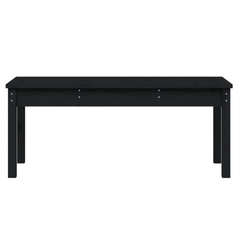 Ławka ogrodowa, czarna, 109x44x45 cm, lite drewno sosnowe
