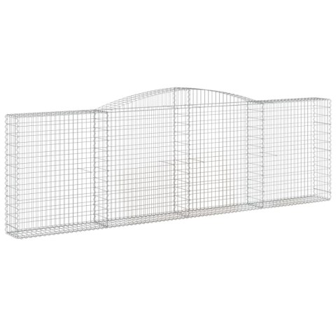 Kosze gabionowe, 2 szt, 400x30x120/140 cm, galwanizowane żelazo