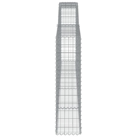 Kosze gabionowe, 2 szt, 400x30x120/140 cm, galwanizowane żelazo