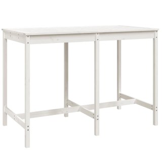 Stolik ogrodowy, biały, 159,5x82,5x110 cm, lite drewno sosnowe