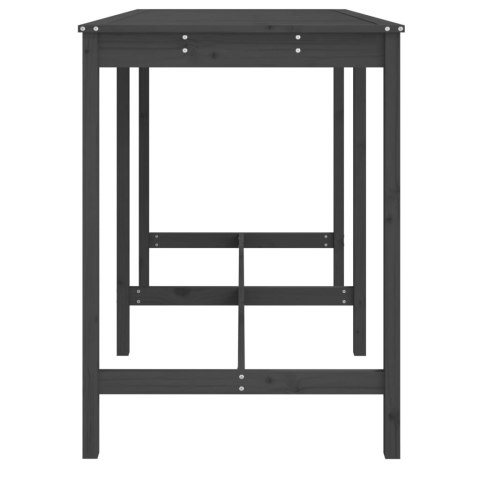 Stolik ogrodowy, szary, 159,5x82,5x110 cm, lite drewno sosnowe